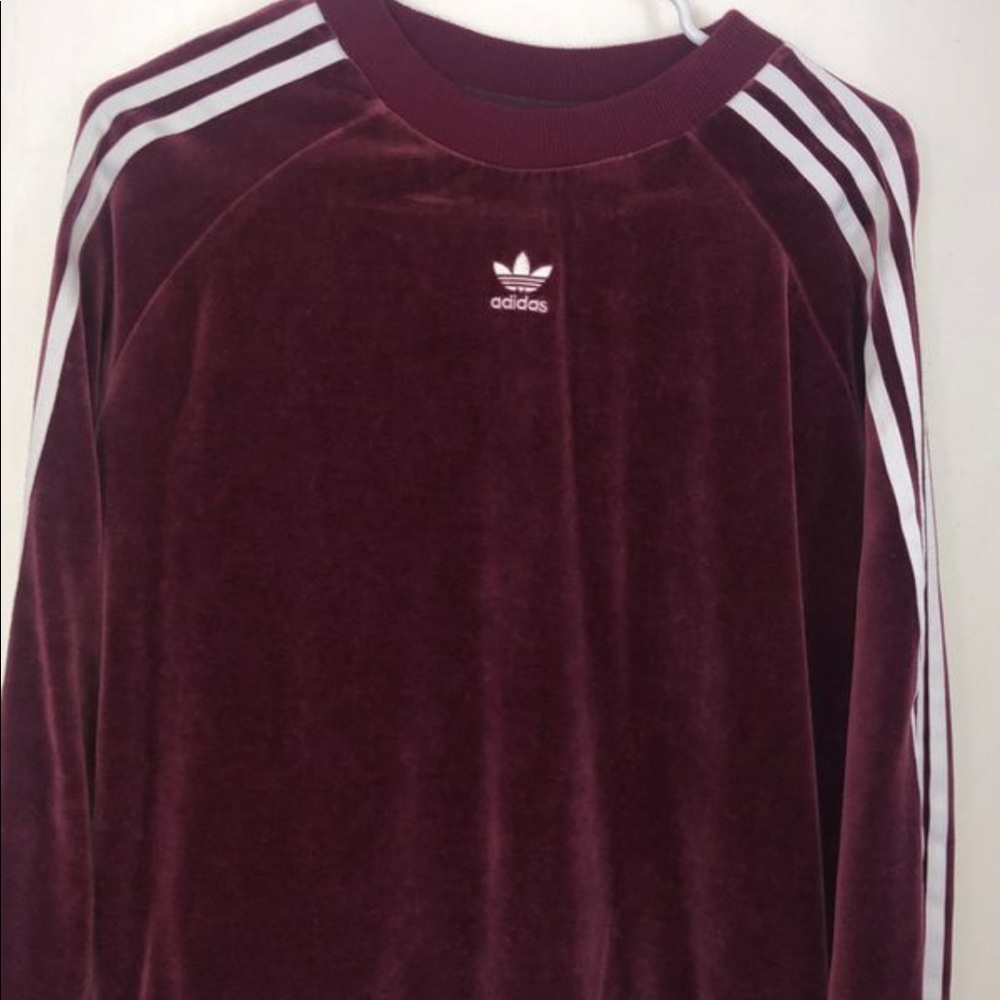 Adidas Burgundy Velvet Sweater